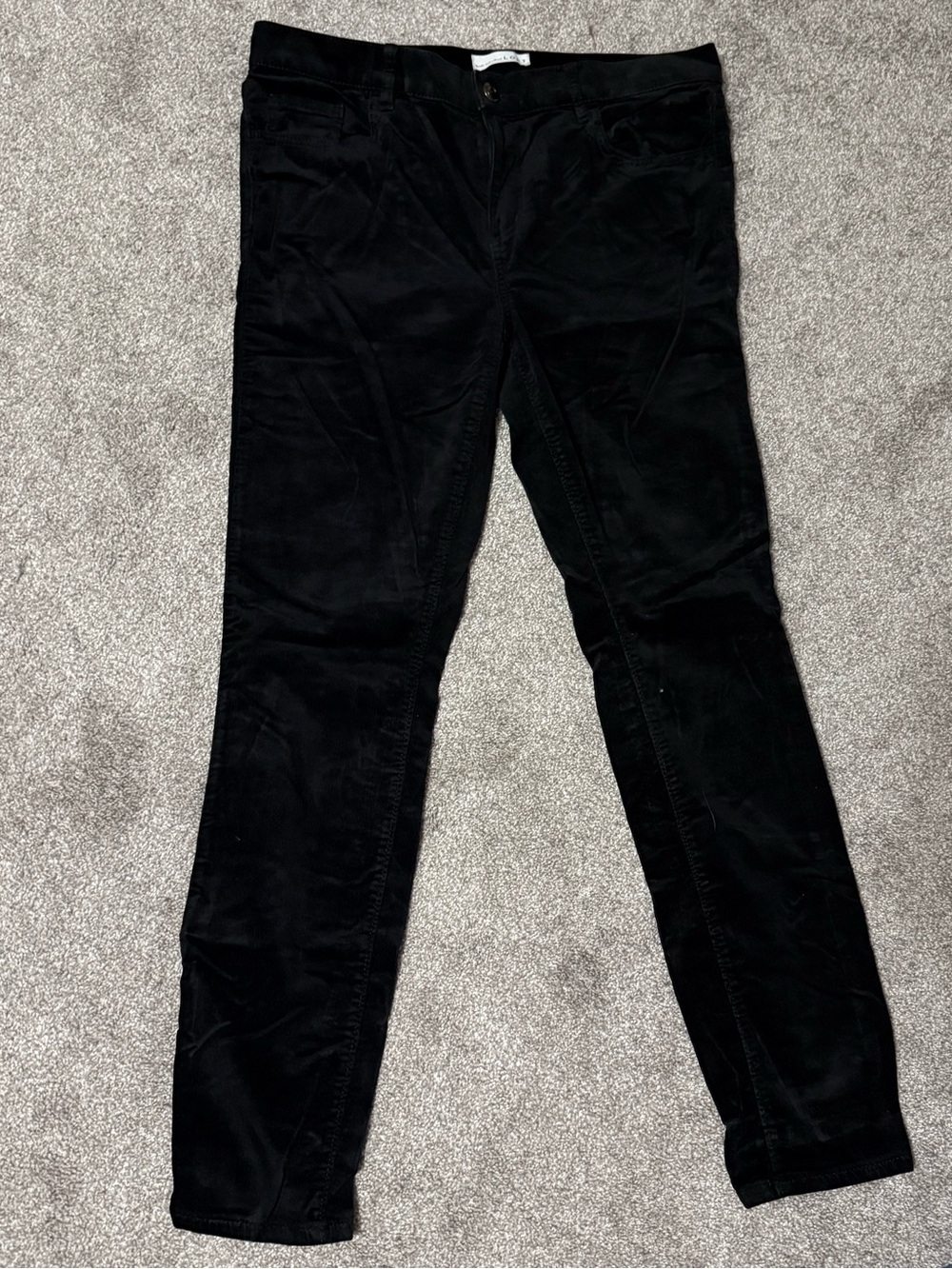 LOFT Black Corduroy Pants, Women's Slim Fit Stretch Size 8 EUC